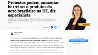 Protestos podem aumentar barreiras a produtos do agro brasileiro na UE