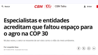 Especialistas e entidades acreditam que faltou espaço para o agro na COP 30
