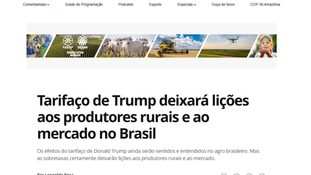 Tarifaço de Trump deixará lições aos produtores rurais e ao mercado no Brasil