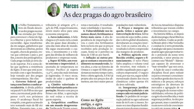 As dez pragas do agro brasileiro
