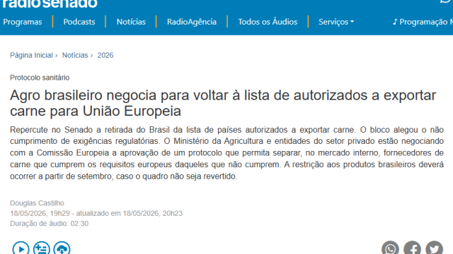 Agro brasileiro negocia para voltar à lista de autorizados a exportar carne para União Europeia